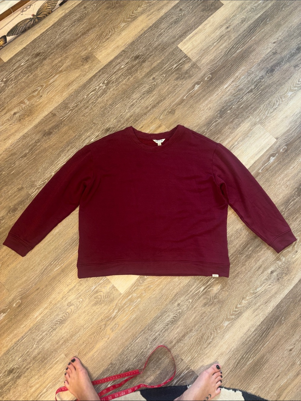 Orvis Women’s Crewneck Sweater Burgundy red Sz XL modal sweatshirt pullover soft
